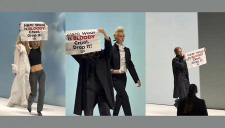 PETA Activists Strut Alongside H&M Models At London Fashion Week To Protest Wool